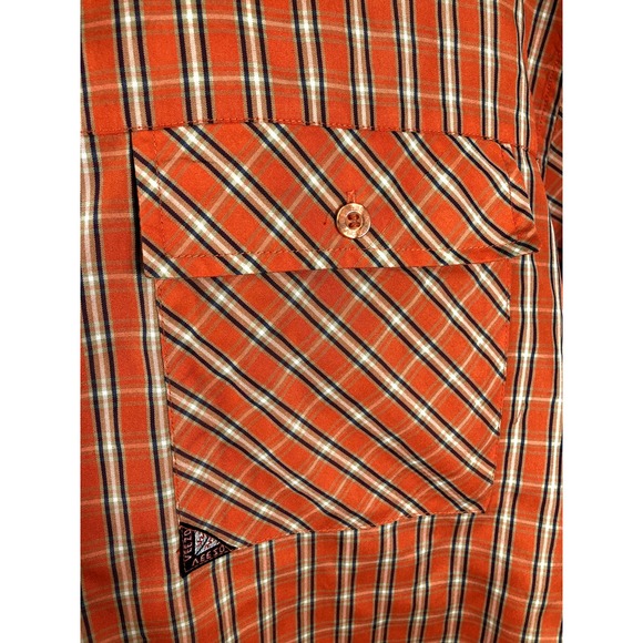 Veezo Men's Button Down Shirt Size XL Short Sleeve Orange Polyester - Picture 4 of 14